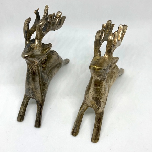 Two Metal/Steel Reindeer Christmas Ornaments - Picture 2 of 8